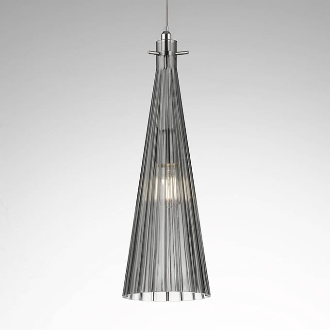 Selène Hanglamp Costa Rica van glas, grijs