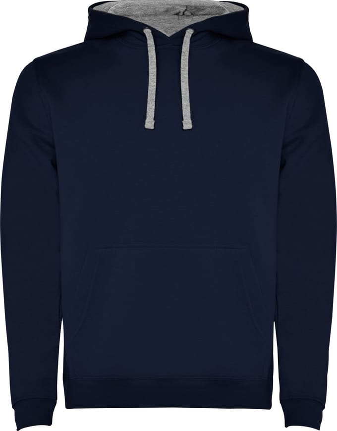Roly Men´s Urban Hooded Sweatshirt RY1067 - Navy Blue 55/Heather Grey 58 - L