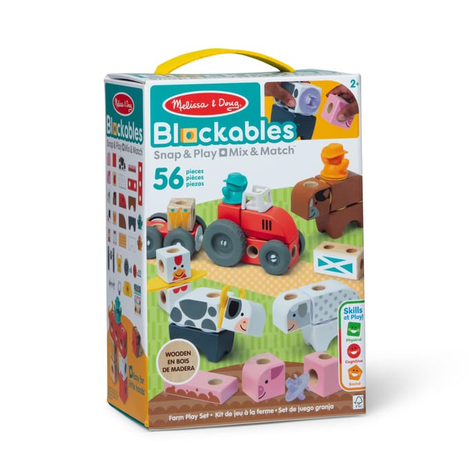 Spinmaster Melissa & Doug - Blockables Farm Play Set (56st) Houten speelgoed