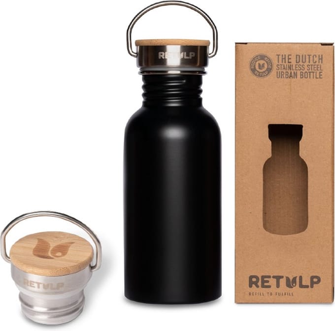 Retulp Urban - Waterfles - Drinkfles - 500 ml - RVS - Night Black