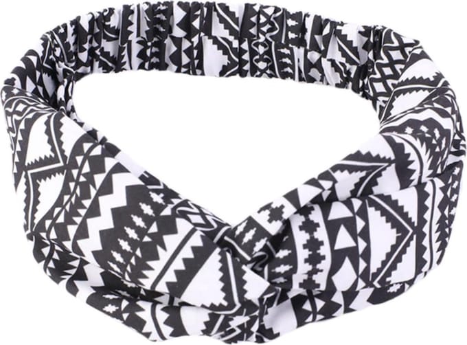 Cabantis Afrikaanse Haarband|Hoofddeksel|Afrikaans|Haarband Dames|Stretch|Zwart-Wit