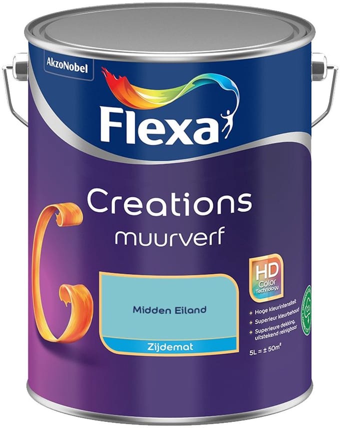 Flexa - Creations Muurverf Zijdemat - Midden Eiland - Mengverf - 5 L