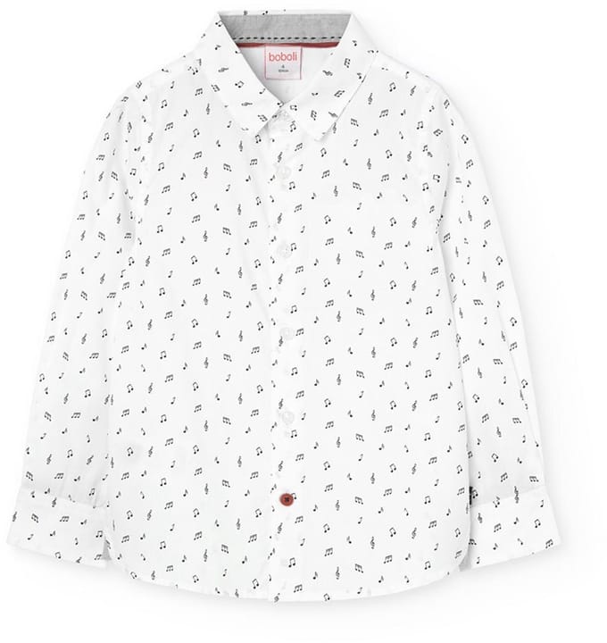 Boboli Poplin Printed Overhemd Met Lange Mouwen Wit 6 Years Jongen