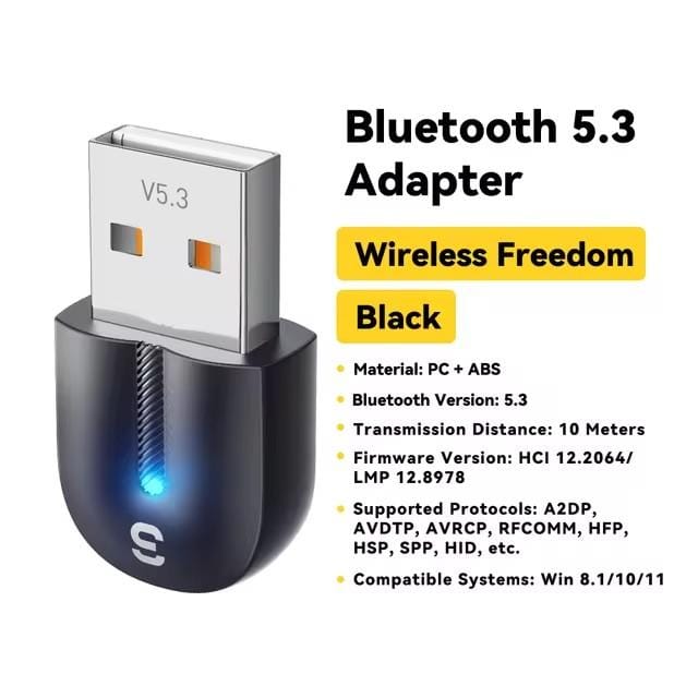 Essager USB Bluetooth 5.3 Adapter Aux Audio Ontvanger Zender Voor PC Luidspreker Laptop Soundbox Draadloze Muis USB Zender Bluetooth 5.3