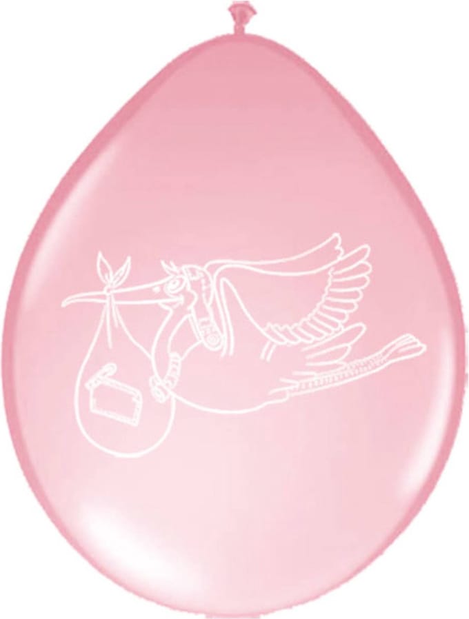 Folat - Roze geboorte ballonnen ooievaar