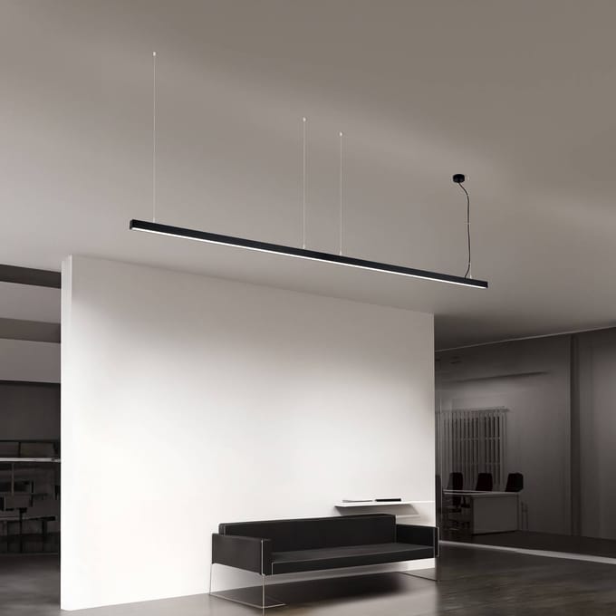ORION LED plafondlamp Bounce, zwart, lengte 113 cm, CCT, aluminium