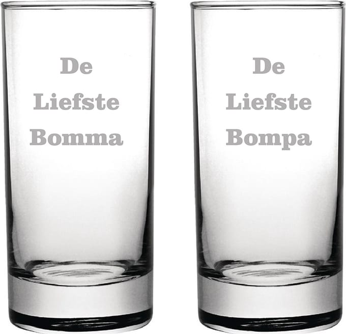 Longdrinkglas gegraveerd - 28,5cl - De Liefste Bomma-De Liefste Bompa