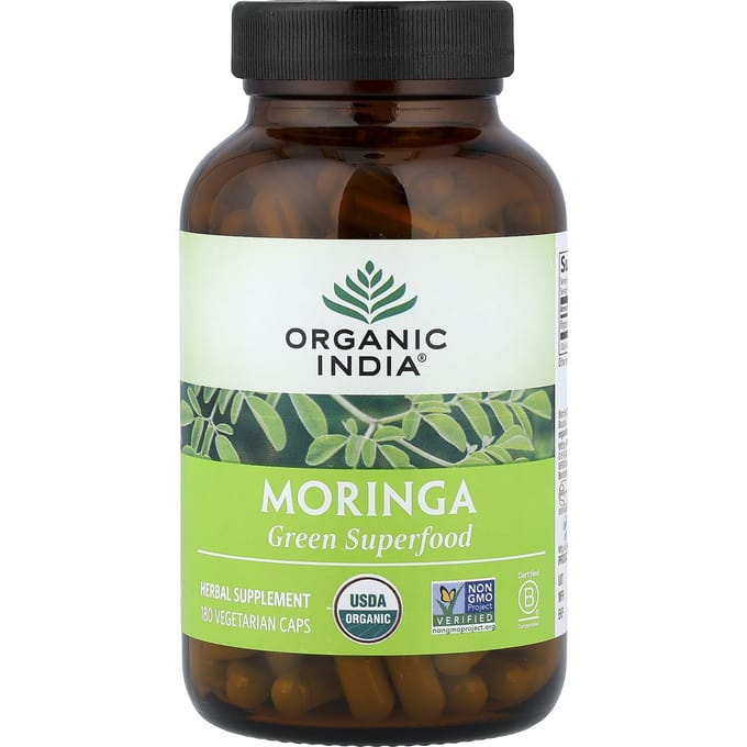 Organic India, Moringa, Capsules Végétales 180 Comprimés (350mg par capsule)