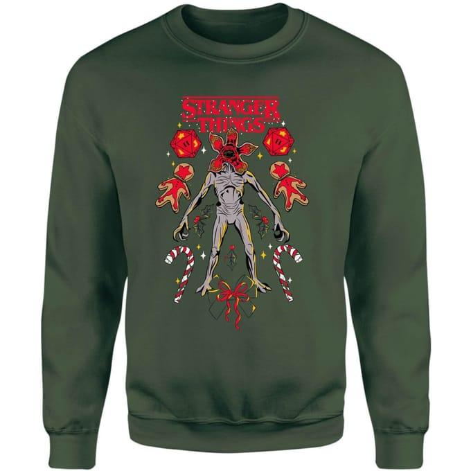 Stranger Things Demogorgon Christmas Christmas Jumper - Green - L