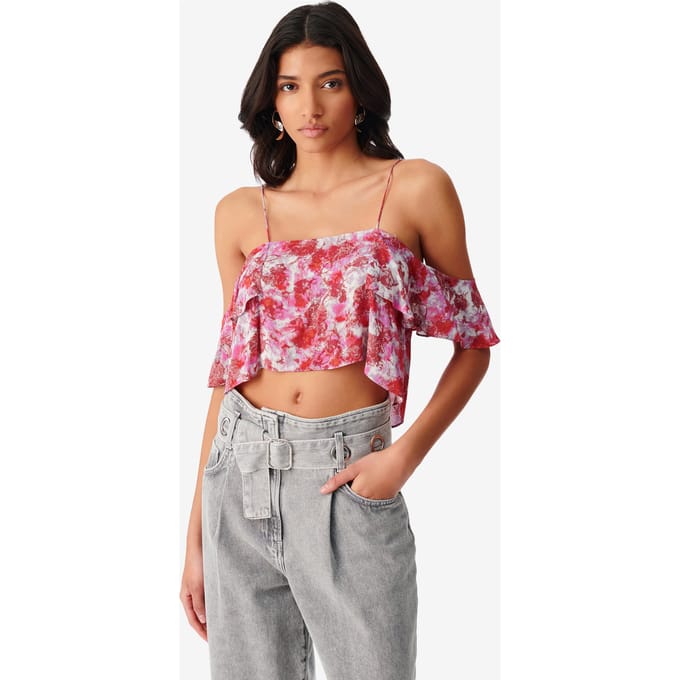 IRO Paris Minak Red Multico Maat: 36 | Mouwloze Tops Outlet | Dames | Rood