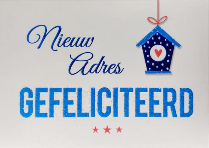 Wenskaart Nieuw adres. Zizi