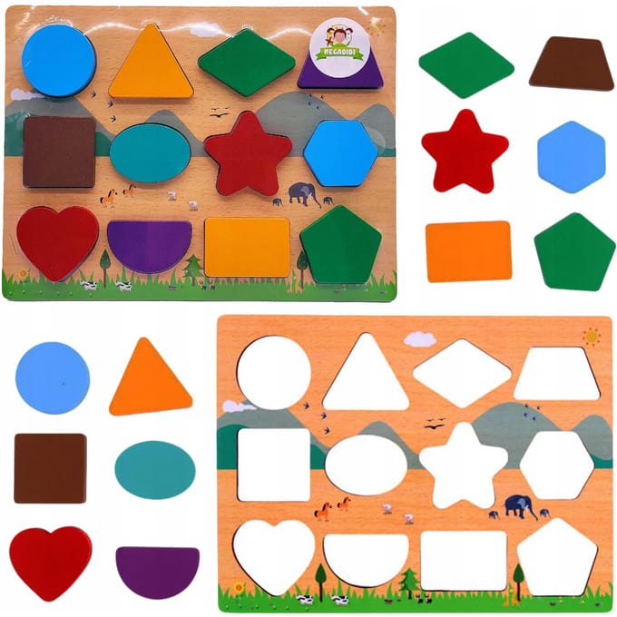 Houten Vormen Puzzel Sorter - Educatief Speelgoed voor Kinderen