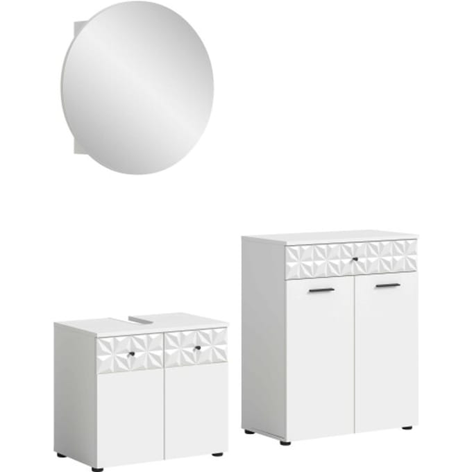 Prisma badkamercombinatie wit NB wit hoogglans MDF TZ - 37x141x187cm