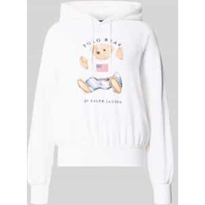 regular fit hoodie met polo bear-print