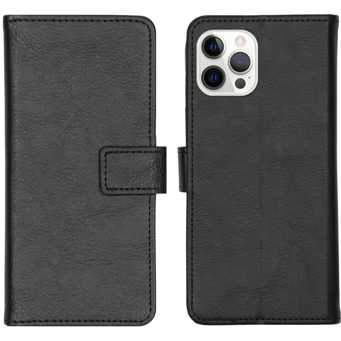 imoshion Hoesje - Geschikt voor Apple iPhone 12 Pro Max - Luxe Bookcase - Zwart