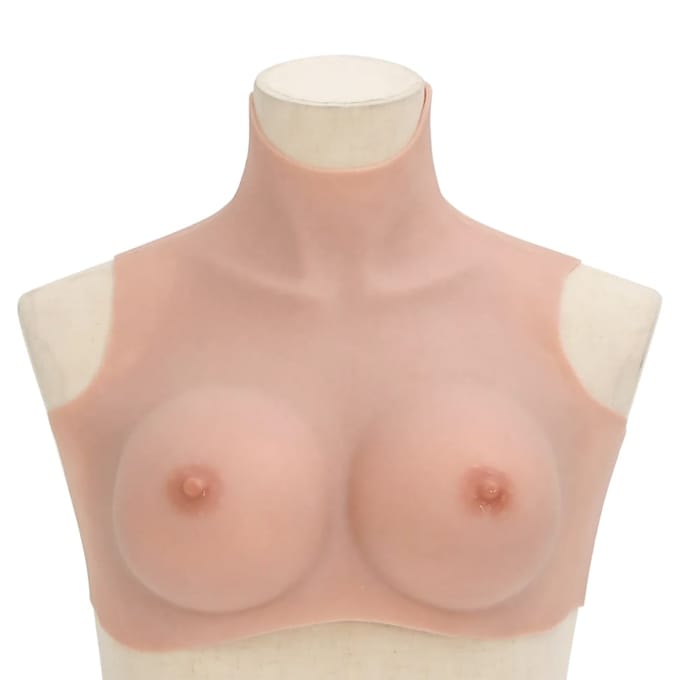 vidaXL Borstprothese D-cup silicone naturel