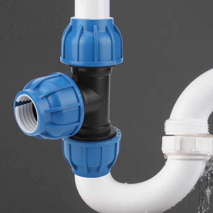 PE Plastic Waterleiding Fitting Accessoires 50mm T-stuk Connector voor Pijpaansluiting