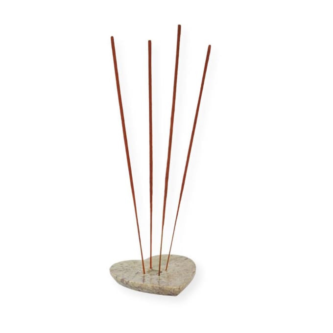 Wierookhouder speksteen hart 10,5 cm