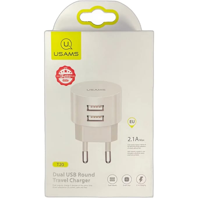 Universële USB-oplader met dubbele stekker en USB-C-kabel Eaglefit