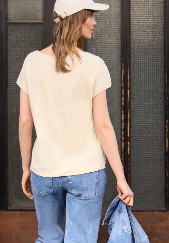 Shirt met hangende schouder in jersey
