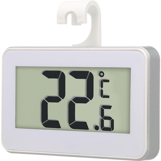 Digitale LCD-koelkastthermometer Koelkast-vriezerthermometer met verstelbare standaard Magneet Frost beige