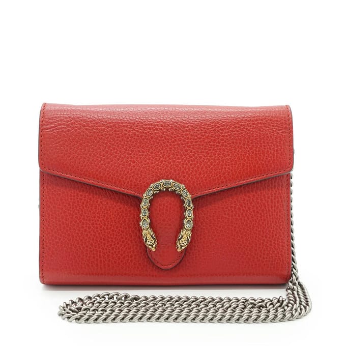 Gucci leren crossbodytas Dionysus portemonnee met ketting