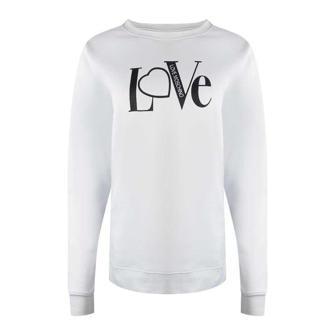 Love Moschino Dames-sweatshirt met lange mouwen en 'Love'-logo (Wit)