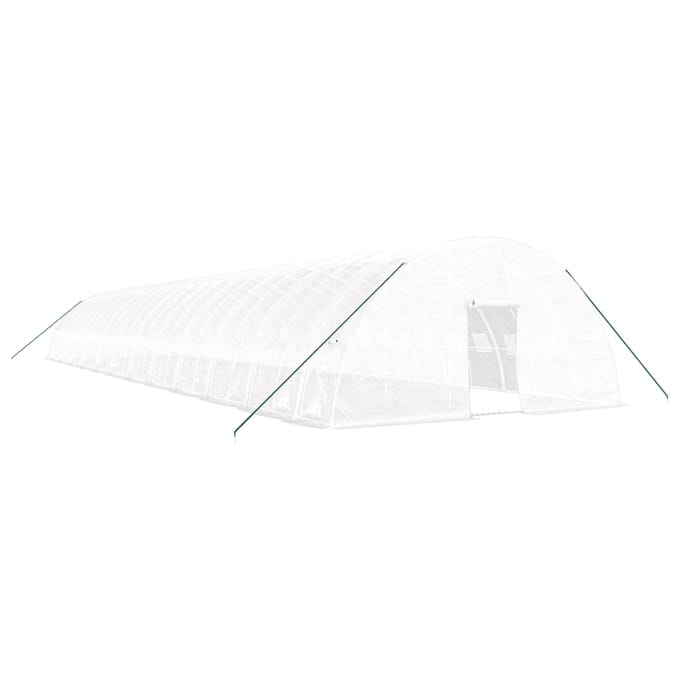 vidaXL - Tuinkas - met - stalen - frame - 144 - m² - 24x6x2,85 - m - wit