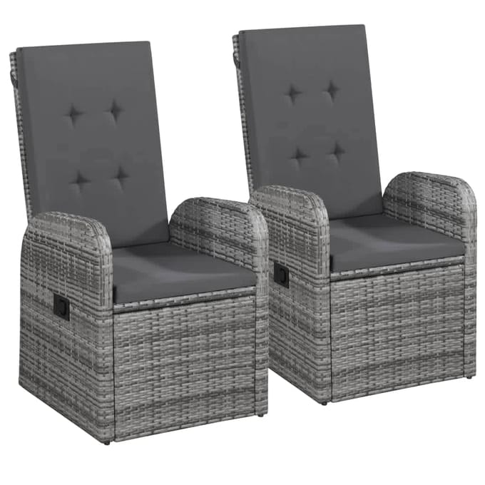 vidaXL - 9-delige - Tuinset - met - kussens - grijs