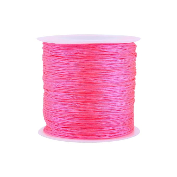 100M x 0.8mm Nylon Chinese Knoop Koord Rattail Macramé Draad String Glanzend Roze pink