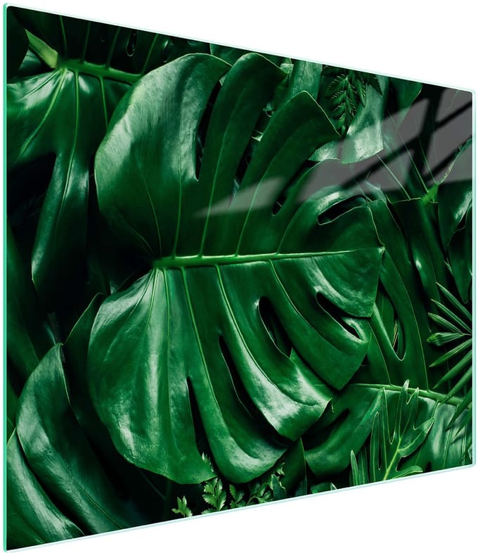 TMK ArtDeko Serie - Glas Snijplank - 52x30cm - Motief Monstera