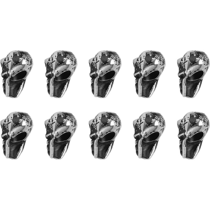 10 Pcs Perles Espacement Crâne Métal 4,5 mm Perles Espacement Crâne Macro-poreuses pour Bijoux DIY Lanière de Couteau gray