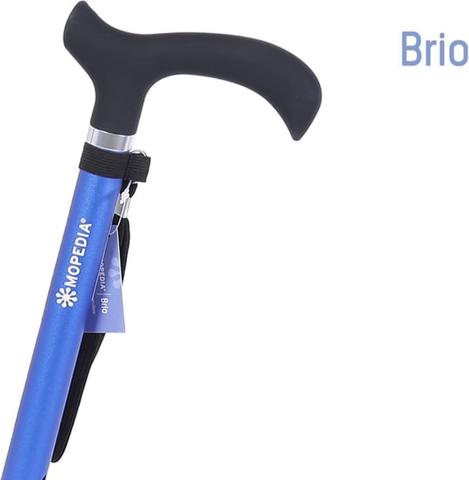 Moretti Aluminium Wandelstok - Lichtgewicht & Verstelbaar - Loopstok - Wandelhulp - Derby Handgreep - Blauw