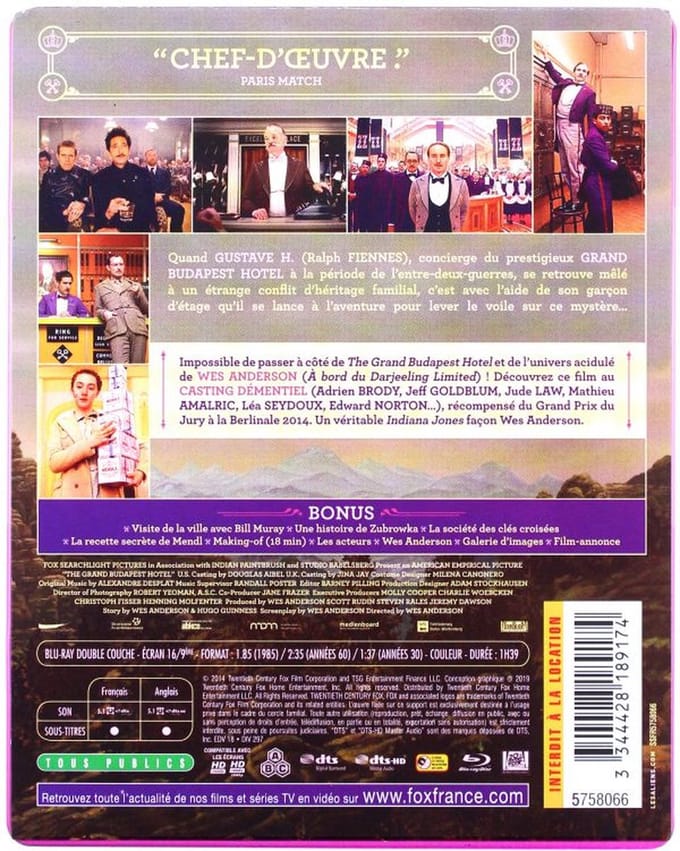 The Grand Budapest Hotel [Blu-Ray]