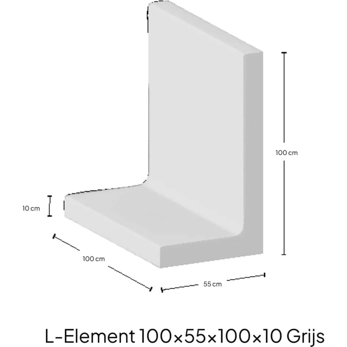 L-Element 100x55x100x10cm Zichtbeton