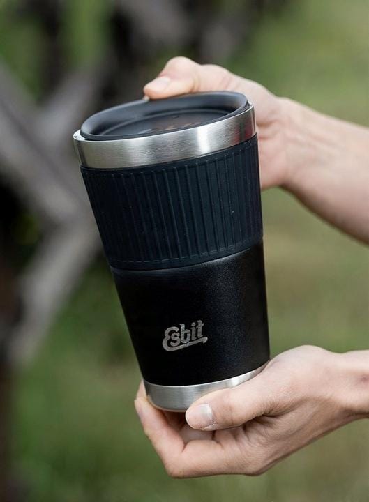 Esbit Sculptor Thermosbeker - 550ml - Mat Zwart - Drinkdeksel - RVS