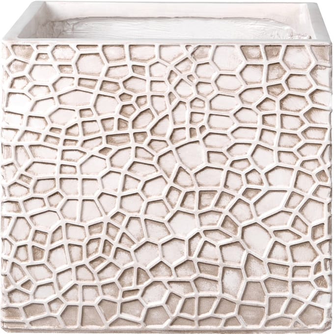 FEIYAN - Bloempot - Lichtbeige - 44 x 44 x 38 cm - Klei-vezelmengsel
