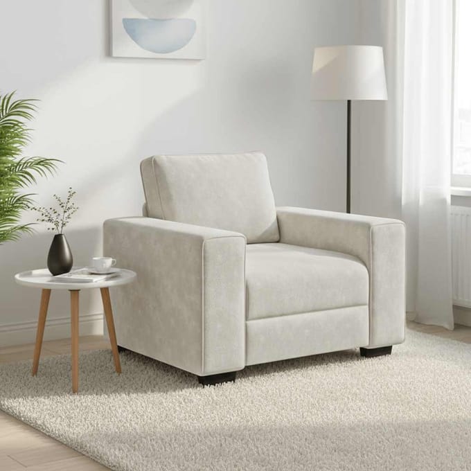vidaXL - Sofastoel - Crème - 100x77x82 - cm - Fluweel