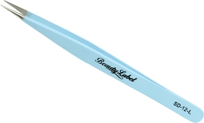 Beauty Label Pincet - Lash Tweezer -SD-12 - Licht Blauw LARGE