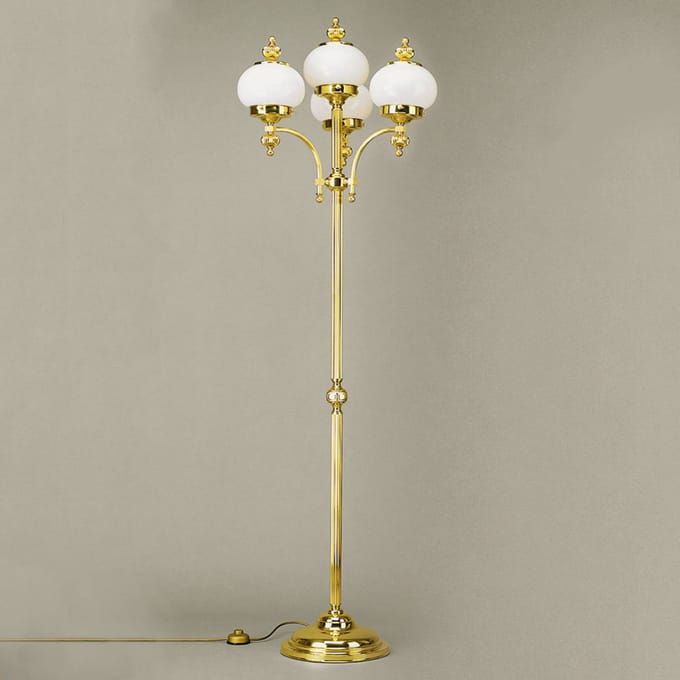 ORION 4-lichts vloerlamp DELIA, gepolijst messing