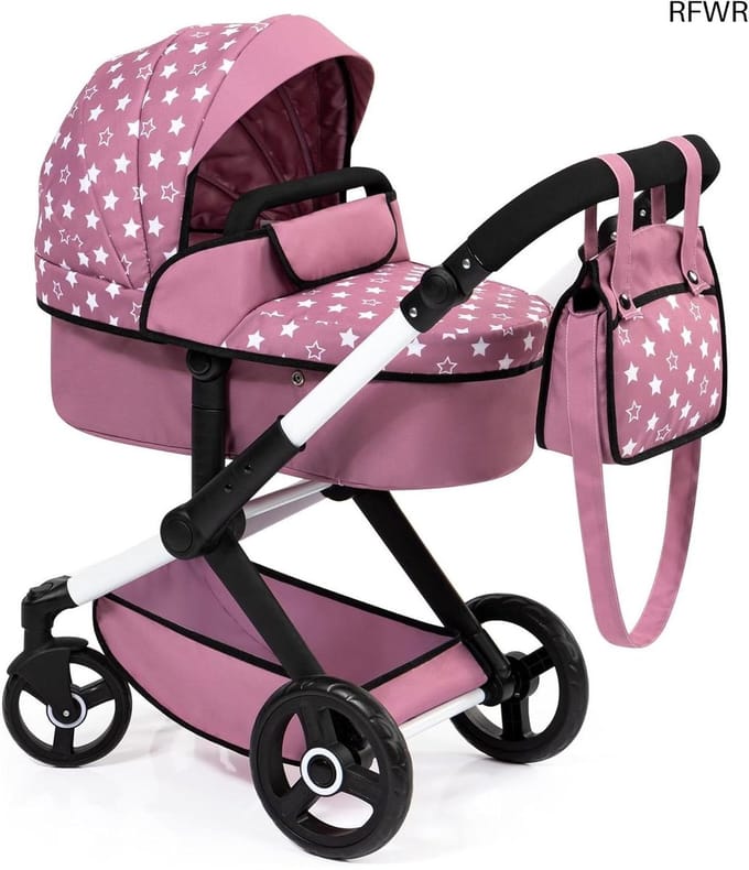 RFWR® Poppenwagen met verstelbare duwstang en transformeerbare joggerfunctie
