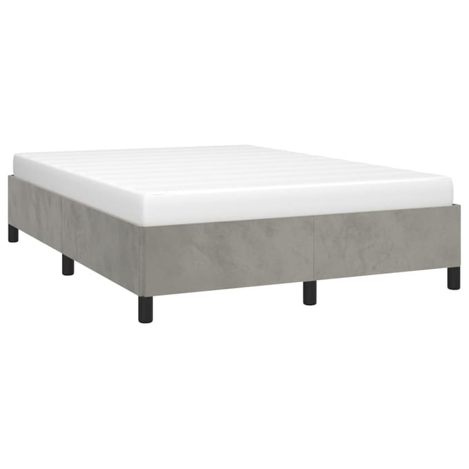 vidaXL - Bedframe - zonder - matras - 140x190 - cm - fluweel - lichtgrijs