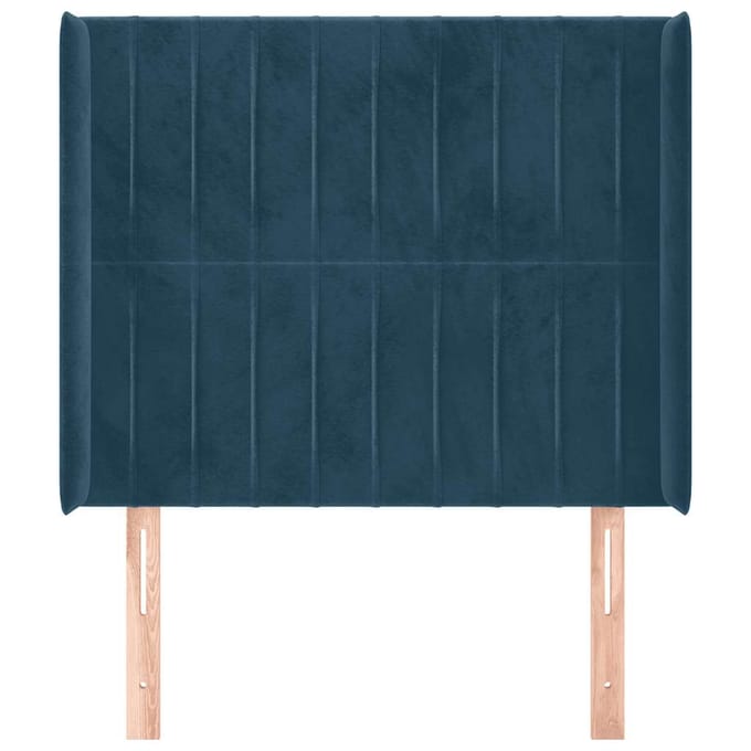 vidaXL - Hoofdbord - met - randen - 83x16x118/128 - cm - fluweel - blauw