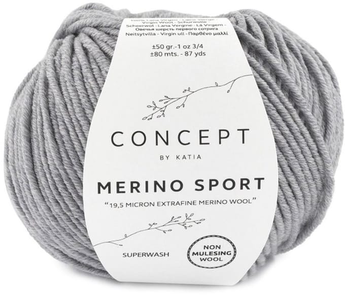 Katia Concept Merino Sport - 401 grijs - Wol Garen