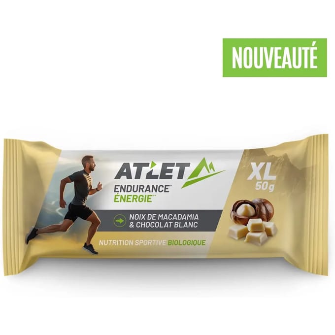 Biologische macadamia- en witte chocolade energiereep ATLET Nutrition