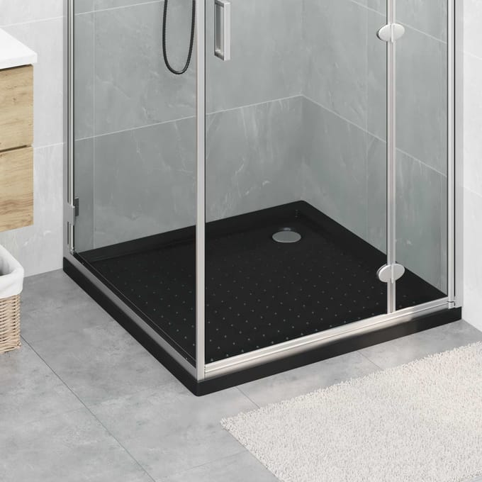 vidaXL - Douche - Basis - Tray - met - Stippen - 90 - x - 90 - x - 4 - cm - ABS - Zwart