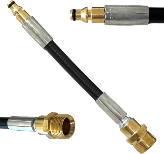 Slangkoppeling Adapter - Hogedrukslang Connector - Hogedruk Reinigen - Flexibele Aansluiting - M22 x 1.5 - Zwart