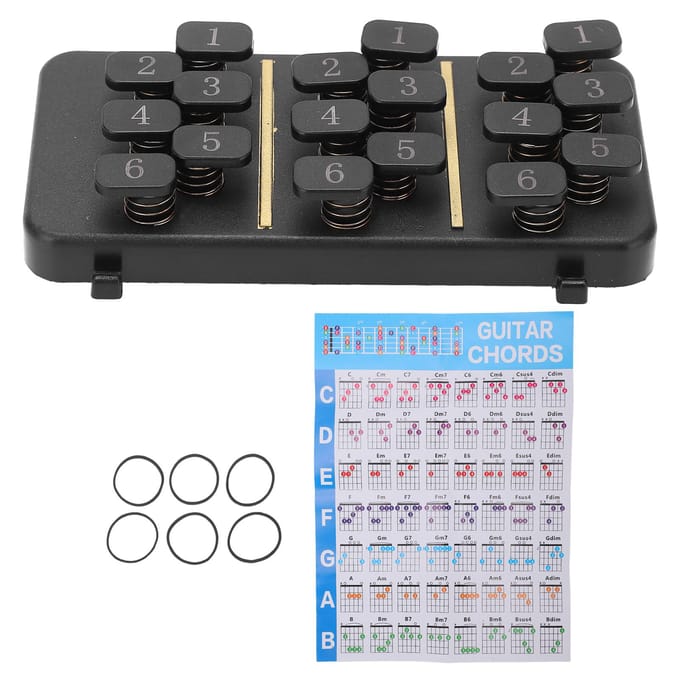 Gitaarakkoordwisselaar Tool Set Hulp Leersysteem Muziekinstrument Leermiddelen voor Beginner black