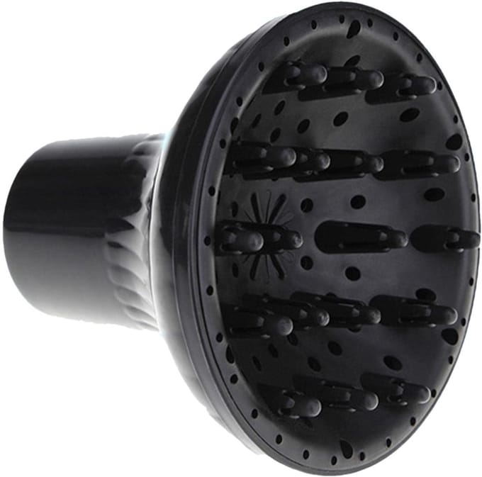 Föhn Diffuser Opzetstuk - Accessoire Krullend Haar - Styling Krullen - Hittebestendig Siliconen - 15.5 x 14 cm - Zwart