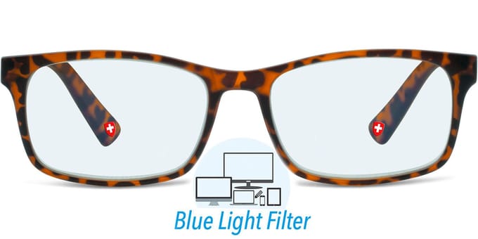 Montana Eyewear HBLF73A beeldschermbril met sterkte +2.50 Tortoise bruin - Rechthoekig